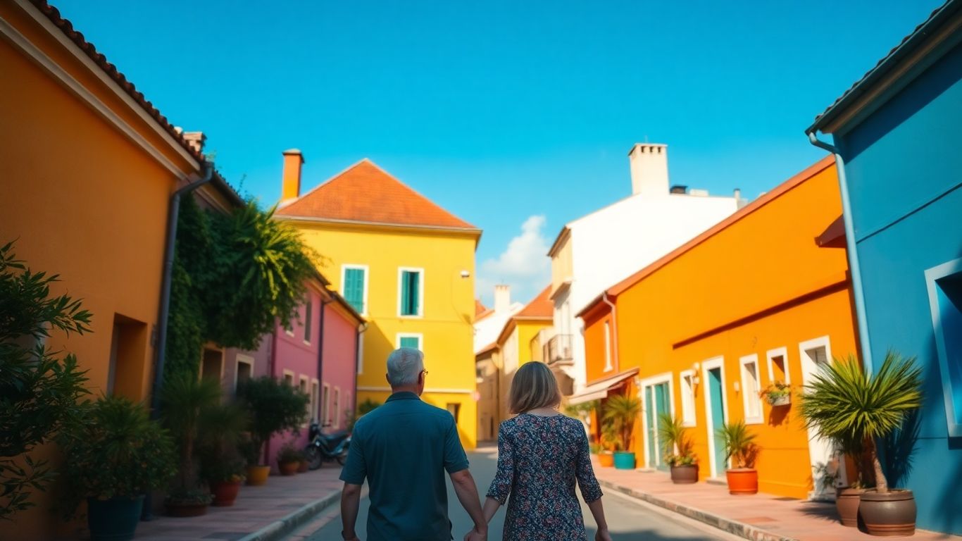 Couple se promenant dans les rues charmantes de Plan-de-Cuques.